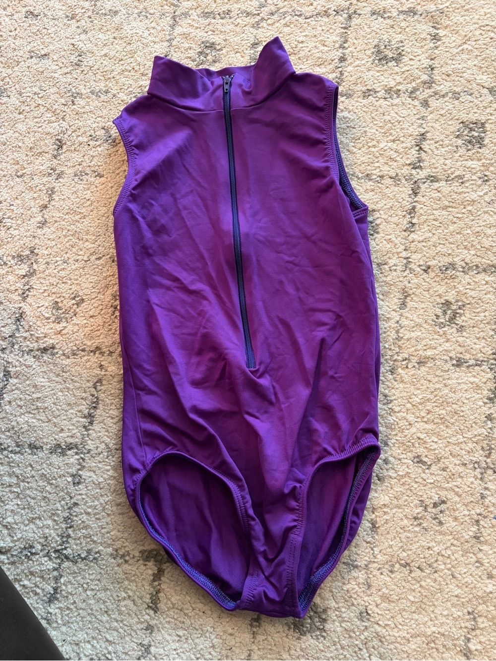 Motion wear Purple Zip-Front Leotard